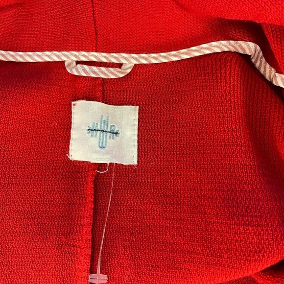 Anthropologie HWR Monogram Owen Red Long‎ Cardigan Wool Button-up Sweater Women - Picture 11 of 14